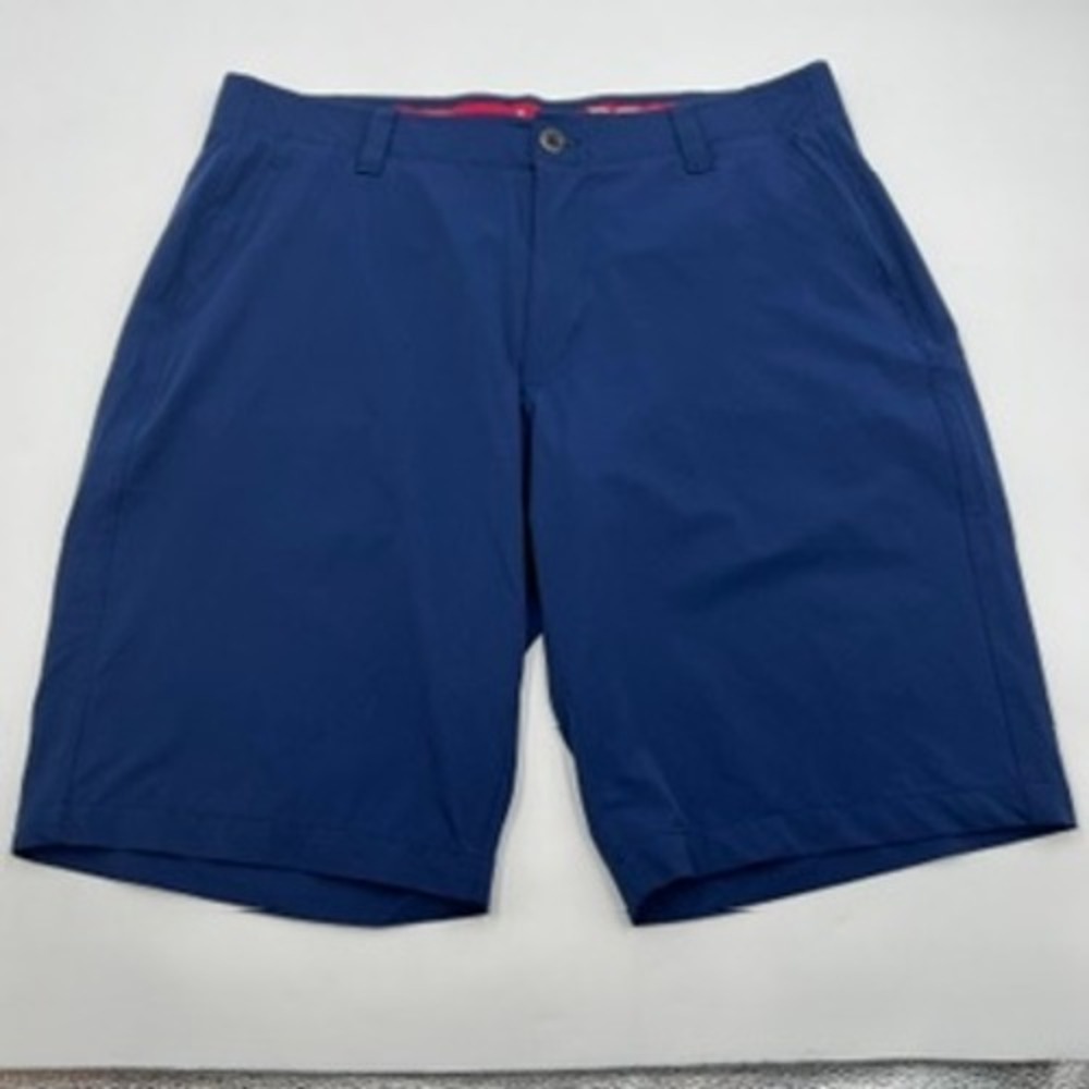 Under Armour Mens Navy‎ Blue HeatGear Golf Shorts Size 36 Loose Fit